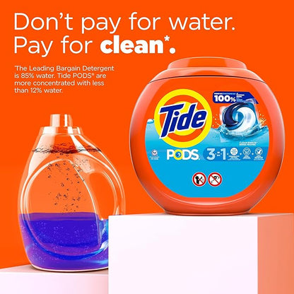 Tide PODS laundry detergent pacs, 3-in-1 Stain Remover, Odor Fighter, Color Protector, 76 Count, HE compatible, Clean Breeze Scent