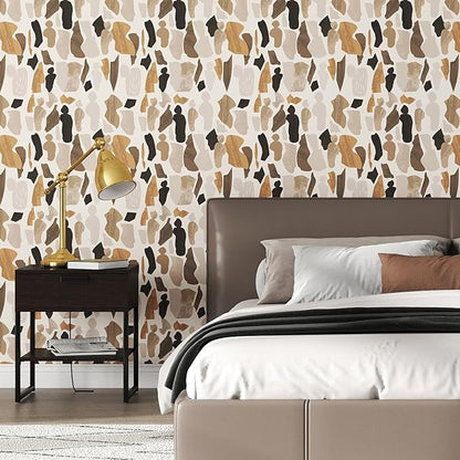 Kitico Modern Peel and Stick Wallpaper, Geometric Self Adhesive Wallpaper, Removable Vinyl Wall Paper for Bedroom Living Room Apartment Wall Decor 17.3"x200"