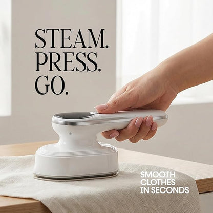 Handheld White Garment Steamer & Iron 2-in-1, Fast 10s Heat-Up Portable Clothes Steamer with LED Display, 4 Smart Modes & Leak-Proof Design – White Travel and Home Wrinkle Remover