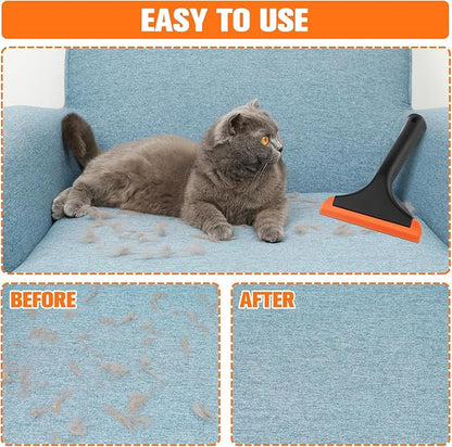 Silicone Pet Hair Removal,Pet Hair rubber Carpet Rake Cat Dog Hair Remover with 8in Long Handle Pet Hair Remover for Furniture Couch Carpet