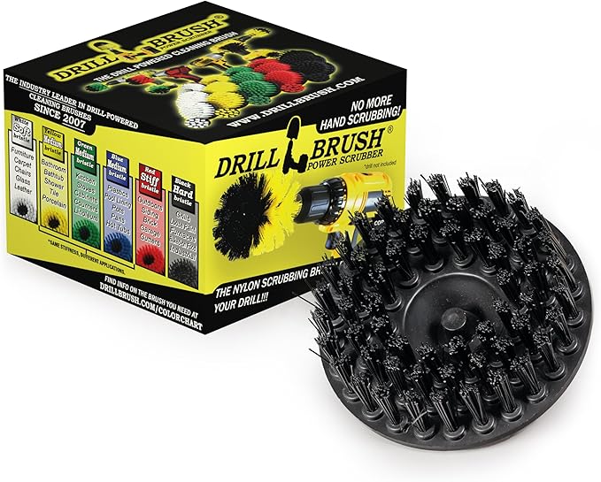 Grill Cleaning Supplies - Nylon Alternative to Wire Brush for Drill - BBQ Grill Brush Electric Spin Scrubber - BBQ Smoker Accessories - Graffiti Remover - Scrubber for Drill - Concrete Scrub Brush