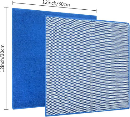 SINLAND Microfiber Dish Cloth for Washing Dishes Dish Rags Best Kitchen Cloths Cleaning Cloths Poly Scour Side 12Inchx12Inch 20Pack, Dark Blue