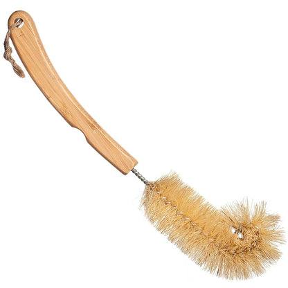 LOLA Bamboo Bottle Brush, Ergonomic Durable Bamboo Handle, Non Scratch, Easy Storage, Bristles Made from Recycled Soda/Water Bottles - 1 Pack
