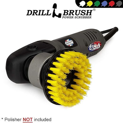 Threaded 5-inch Scrubber - All Purpose Cleaning Supplies - Scrub Brush fits Electric, Pneumatic DA Rotary Polishers - Bathroom Rugs - Cleans Carpet - Floor Scrubber - Shower Cleaner - Grout Cleaner