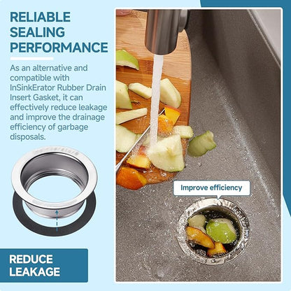 2Pcs FLG-Seal Rubber Drain Insert Gasket, Putty-Free Sink Flange Gasket for Kitchen Sink Garbage Disposal Gasket, Compatible with InSinkErator