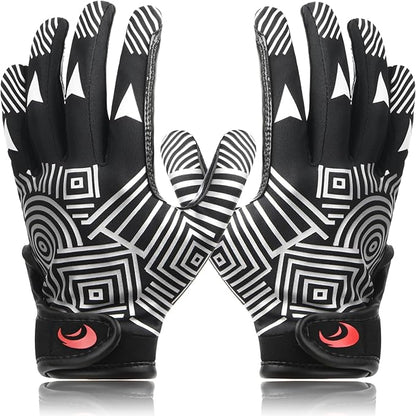 Youth Football Gloves Kids Silicone Grip Receiver Gloves with Super Stick Ability for Best Game Experience