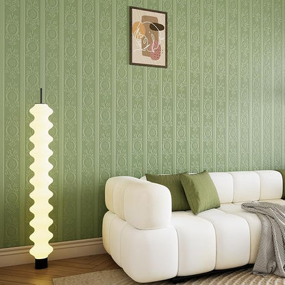 JiffDiff Wallpaper Peel and Stick Textured,3D Embossed Wall Paper Stick on Wallpaper Modern Waterproof Self Adhesive Contact Paper(17.3" x 1200",Green)
