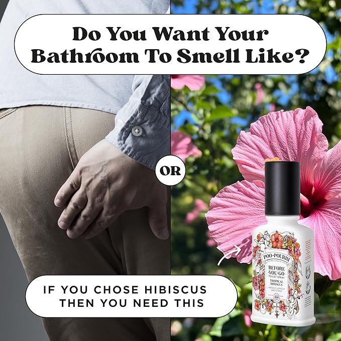 Poo-Pourri Before-You-Go Toilet Spray, Tropical Hibiscus, 4 Fl Oz - Hibiscus, Apricot and Citrus