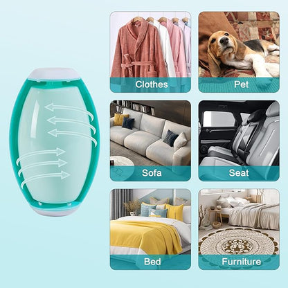 Washable Reusable Gel Lint Roller for Pet Hair，Portable Mini Dog Cat Pet Hair Remover for Clothes，Laundries ，Dust Fuzz Fur -Sticky Cleaner- Small Travel Animal Fur Removal Tool (Cyan)