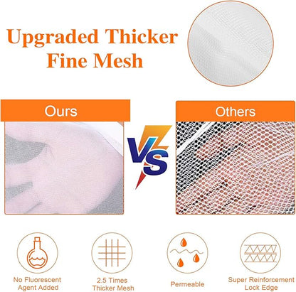 Fine Mesh Laundry Bags for Delicates, 3 Pack (2L+1M) Reusable Wash Bags with Sturdy Zippers, Durable Net Washing Bags for Lingerie, Bra, Sock, Underwear, Baby Clothes, Travel Organizer