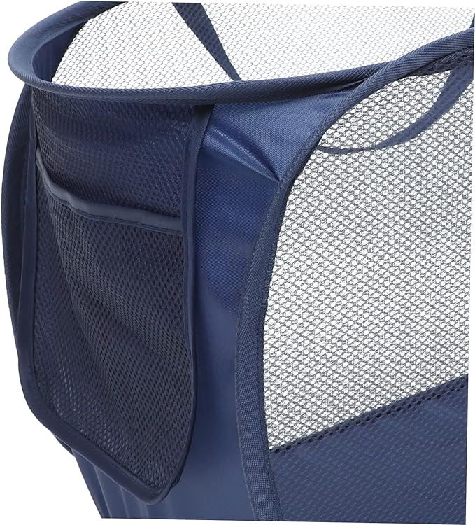 PRETYZOOM Foldable Mesh Laundry Basket with Handles Large Clothes Hamper for Bedroom Bathroom Nursery and Living Storage Convenient Portable Laundry Organizer