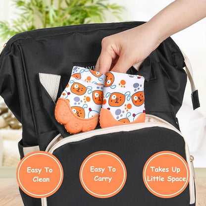 Vicloon 2Pack Silicone Teething Mitt, Soothing Infant Teething Mitten Pain Relief, Prevent Scratches Glove, Safe Silicone Teething Toys for 0-12 Months