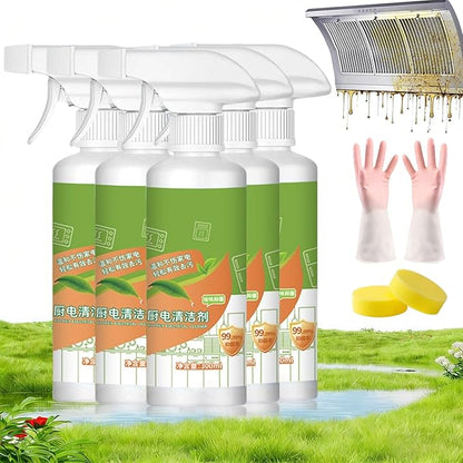 Electrolyzed Ion Kitchen Cleaner Spray, Multi-purpose Cleanse Kitchen Appliance Cleaner, 300ml Kitchen Grime Remover for Hold, Oven, Stove, Range Hood, Easy Cleaning Household Items (5pcs, 300ML)