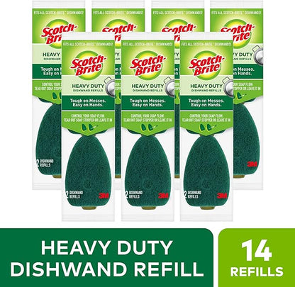 Scotch-Brite Heavy Duty Dishwand Refills, Keep Your Hands Out of Dirty Water, 2 Refills