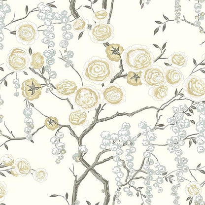 Orainege Peel and Stick Wallpaper Vintage Floral Contact Paper 17.7in x 196.8in Beige Floral Wallpaper Peel and Stick Removable Wall Paper for Bathroom Waterproof