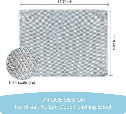 Niveaya Microfiber Glass Cleaning Cloth, Multi-Functional Reusable Lint Free Cloths, Stainless Steel Windshield Shower Window Cleaning Cloth, Suitable for Home, Kitchen and Auto, Pack 8,Mix