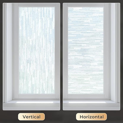 rabbitgoo Window Privacy Film, Frosted Glass Window Film Static Cling Covering, Non Adhesive Privacy Clings Vinyl, Removable Frosting Sticker for Home Decoration, White, 17.5 x 118.1 Inches