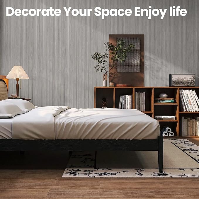 PVC 3D Wood Wall Panels Peel and Stick - 236" x 15.7" Light Grey Faux Wood Slat Wallpaper - Wooden Gray Grain Look Self-Adhesive Waterproof Paneling - Soundproof Walls Panel for Interior Wall Decor