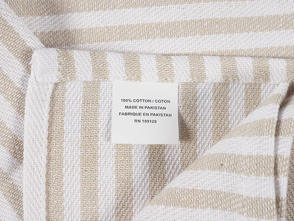 KAF Home Premium Kitchen Towels (18" x 28"), Large 100% Cotton, Flat & Terry Absorbent Dish Towel Set (Beige, 18 x 28-6 Pack)