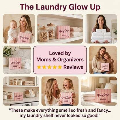 Glory Days Fabric Softener Sheets for Washer — Replaces Liquid Softener, Hypoallergenic, Fragrance Free, Sensitive Skin Safe, Plastic-Free, 60 Loads