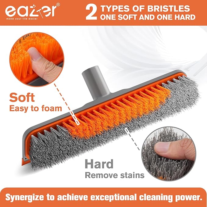 Eazer EAB03-H: Floor Scrubber Brush, 2-in-1 Deck Scrubber Brush