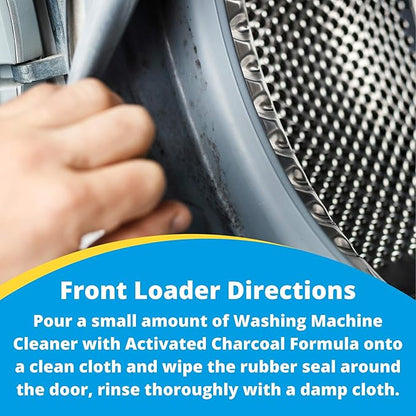 Carbona Washing Machine Cleaner with Activated Charcoal | Removes Odor-Causing Residues | Works in Standard & High Efficiency Washing Machines | 8.4 FL Oz, 3 Pack