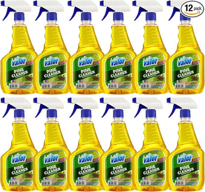 Valor Pine All-Purpose Cleaner with Trigger Sprayer, 32 fl oz – Multi-Surface Household Cleaner, Powerful Degreaser, Biodegradable, Fresh Pine Scent, Kitchen & Bathroom Use (32 Fl Oz (Pack of 12))