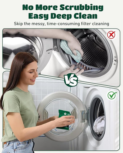 SEMECH by Seedshub Pet Hair Dissolver for Washing Machine, Washing Machine Cleaner -12 Sachets, 96.7% Hair Dissolution, Dog & Cat Hair Dissolver, HE Compatible for Front & Top Load Washers