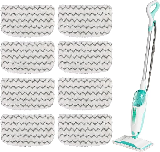 8 Pack Thickened Shark Steam Mop Replacement Pads, Durable Microfiber Mop Pads Compatible with Shark S1000/S1000A/S1000C/S1000WM/S1001C, Washable Pads for Pet Owners and Families with Kids