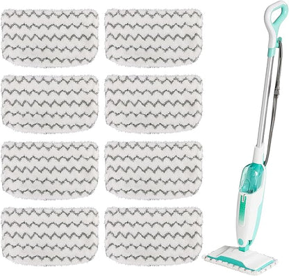 8 Pack Thickened Shark Steam Mop Replacement Pads, Durable Microfiber Mop Pads Compatible with Shark S1000/S1000A/S1000C/S1000WM/S1001C, Washable Pads for Pet Owners and Families with Kids