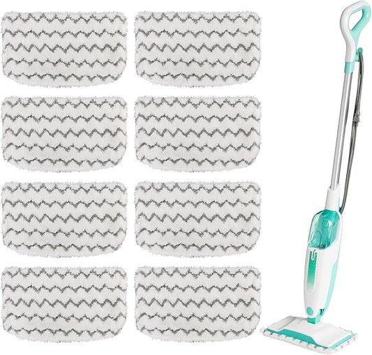 8 Pack Thickened Shark Steam Mop Replacement Pads, Durable Microfiber Mop Pads Compatible with Shark S1000/S1000A/S1000C/S1000WM/S1001C, Washable Pads for Pet Owners and Families with Kids
