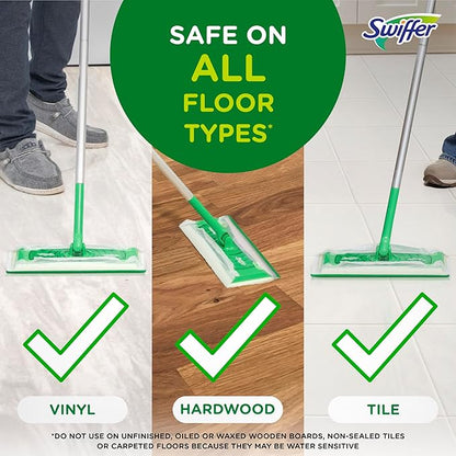 Swiffer Sweep + Mop, Wet Pads Refill, Floor Cleaner for Dirt, Dust, Hair, Cleaning Cloths for Mopping Home, Bathroom, Kitchen, All Purpose Multi-Surface Floor Wipes, Fresh, 24ct