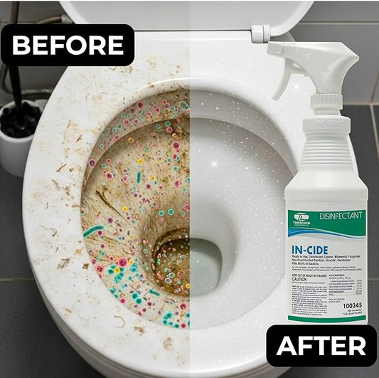 In-Cide EPA Registered Disinfectant Spray - Kills 99.9% of Germs, Mold, Mildew and MRSA - Multi-Surface Cleaner for Home, School & Hospital - Fresh Scent - 32 oz (2 Pack)