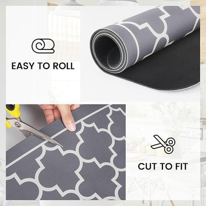 WISELIFE Dish Drying Mat Super Absorbent Drying Mat Large Dish Drying Mats for Kitchen Counter Easy Clean Dish Mat Kitchen Drying Mat16"x 24" Stylish Grey