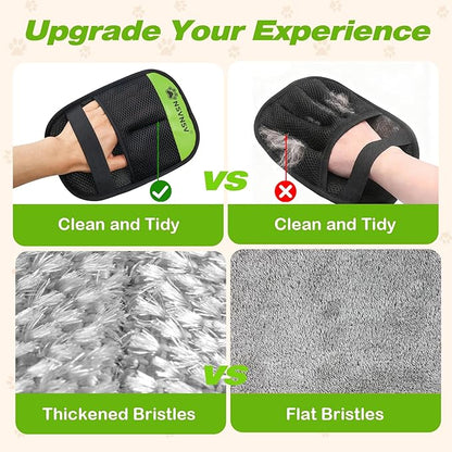 NSVNSV 2PCS Pet Hair Remover Gloves, Versatile Grooming Gloves for Washing, Pet Gadgets, Magic Brush Pet Hair Removal Tool, Deshedding, Grooming, Ease of Cleaning, Green