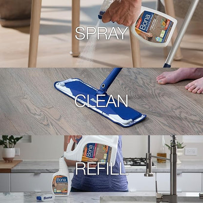 Bona Hardwood Floor Cleaner Spray - 32 fl oz - Cedar Wood Scent - Refillable - Residue-Free Floor Cleaning Solution for Wood Floors (Pack of 2)