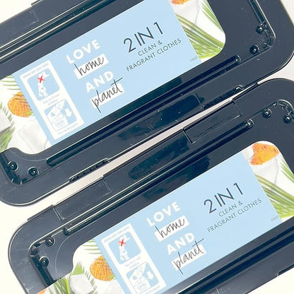 Love Home and Planet Coconut Water & Mimosa Flower Laundry Detergent Packets Similar to Laundry Powder Detergent and Detergent Pods Made with Plant Based Cleanser Comes with Clothespins (2 Pack 30 Count Each)