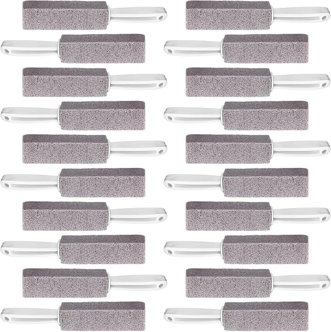 Vesici Pumice Cleaning Stone with Extra Long Handle Pumice Stone Toilet Bowl Cleaner for Toilet, Bathtubs, Sinks, Swimming Pools, Grills, Kitchen, Household Cleaning(20 Pieces)
