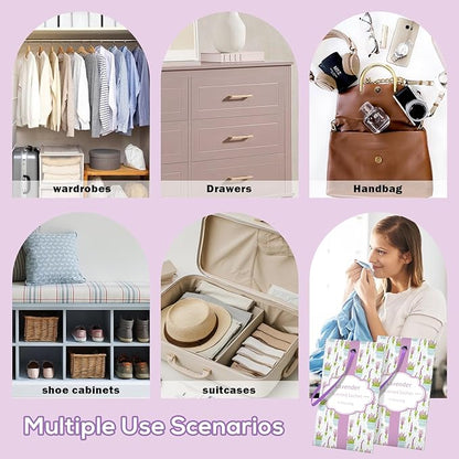 SCENTORINI Sachets for Drawers and Closets, Long-Lasting Lavender Sachets Bags, Pack of 14, Home Fragrance Sachet for Wardrobe, Luggage, Suitcases, Handbags, Small Space