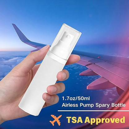 1.7oz/50ml-Small Spray Bottle 360° Angle Work, Portable Refillable Leak Proof Travel Mini Spray Bottle.For Perfume Toner Hair spray Facial Moisturizing 【1.7oz/50ml-(Pack of 3) & Spary Bottle】