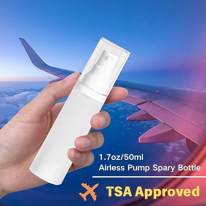 1.7oz/50ml-Small Spray Bottle 360° Angle Work, Portable Refillable Leak Proof Travel Mini Spray Bottle.For Perfume Toner Hair spray Facial Moisturizing 【1.7oz/50ml-(Pack of 2) & Spary Bottle】