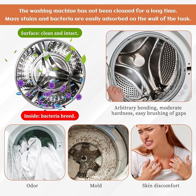 Cleaning Brush for Radiator, Dryer Lint Brush Radiator Duster Brushes Vent Cleaner Long Handled Radiators Brushes Refrigerator Coil Brushs Washing Machine Cleaning Tools for Household (1 Pack)
