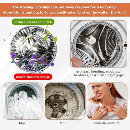 Cleaning Brush for Radiator, Dryer Lint Brush Radiator Duster Brushes Vent Cleaner Long Handled Radiators Brushes Refrigerator Coil Brushs Washing Machine Cleaning Tools for Household (1 Pack)