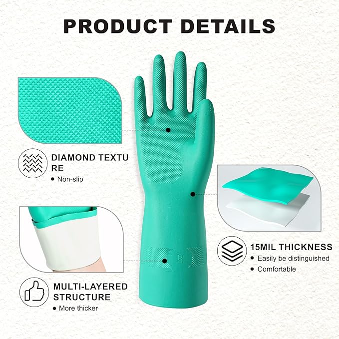 North Tower Long Dishwashing Gloves Length Rubber Reusable Resistant Platos Nitrile,Dishwashing Gloves