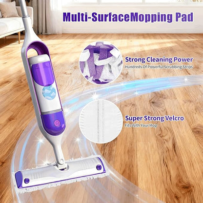 10 Pack Disposable Mopping Pads Refills for Swiffer PowerMop Multi-Surface & Wood Mops, Spray Clean Pads Replacement for Floor Cleaning（Purple Without Handle）