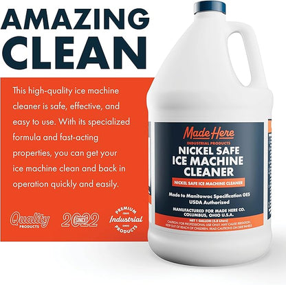 Ice Machine Cleaner - Nickel-Safe Descaler for Effective Cleaning- Ideal for Nickel Components - Ideal for Home or Commercial Use, 1 Gallon, Pack of 1