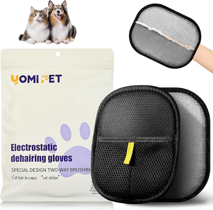 Hair Remover Glove,2026 Updated Cat and Dog Hair Removal Tool.Reusable Electrostatic Hair Removal Gloves.Suitable for Sofas,Bed Sheets,Clothing,Car Seats. (1)