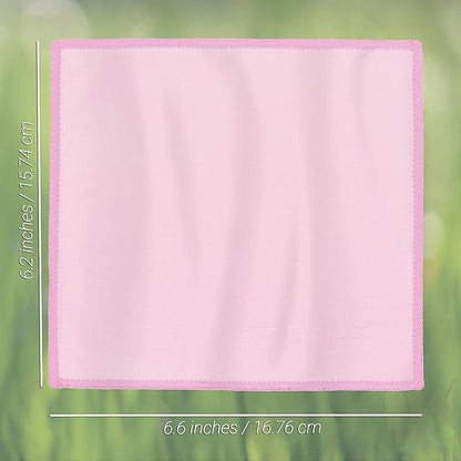 Eco-Fused Microfiber Cleaning Cloths Double-Sided - 5 Pack - 6.6 x 6.2 inch - Microfiber and Suede Cloth for Smartphones, LCD TV, Tablets, Laptop Screens, Camera Lenses (Pink)