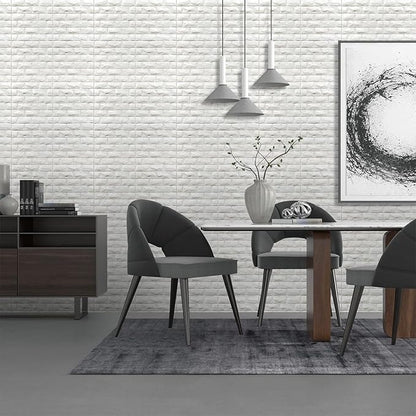 YU LI 3DH 3D Wall Panels Peel and Stick 20PCS White Foam Brick Wallpaper for Bedroom Faux Stone Wall Panel Self-Adhesive Wallpaper (White 20PCS)…