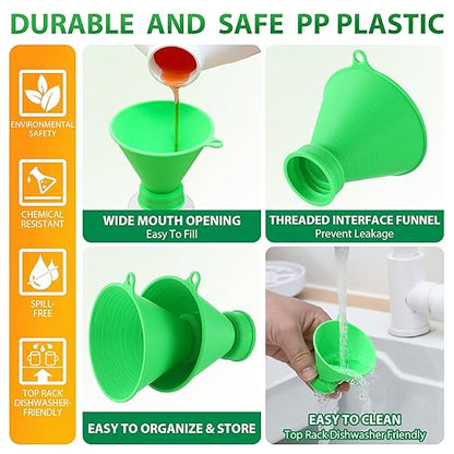 Threaded Funnel Easy Fill Funnel, Twist On Empty Spray Bottle Refill Adapter Fit for Various Size Bottles Home, Car Detailing Cleaning Supply, 30% Vinegar, Kitchen, Bath, Essential Oils(28mm)